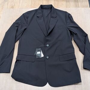 $525 Mens EMPORIO ARMANI Soft Stretch Nylon Sport Coat Black 50 US 40R